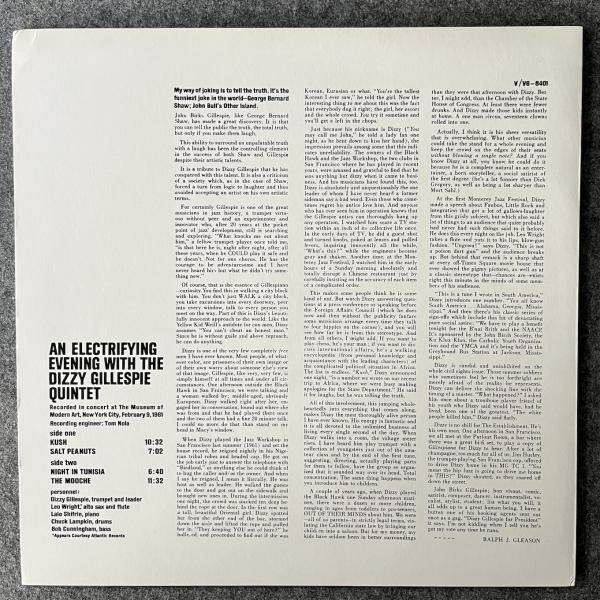 AN ELECTRFYING EVENING WITH THE DIZZY GILLESPIE  QUINTET 