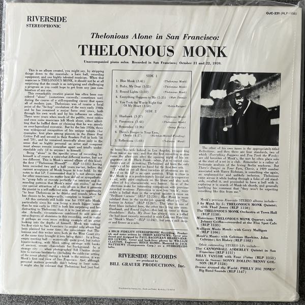 THELONIOUS ALONE IN SAN FRANCISCO 